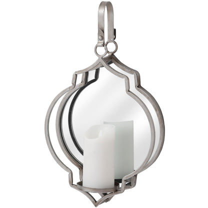 Quarterfoil Design Mirrored Candle Wallhanger