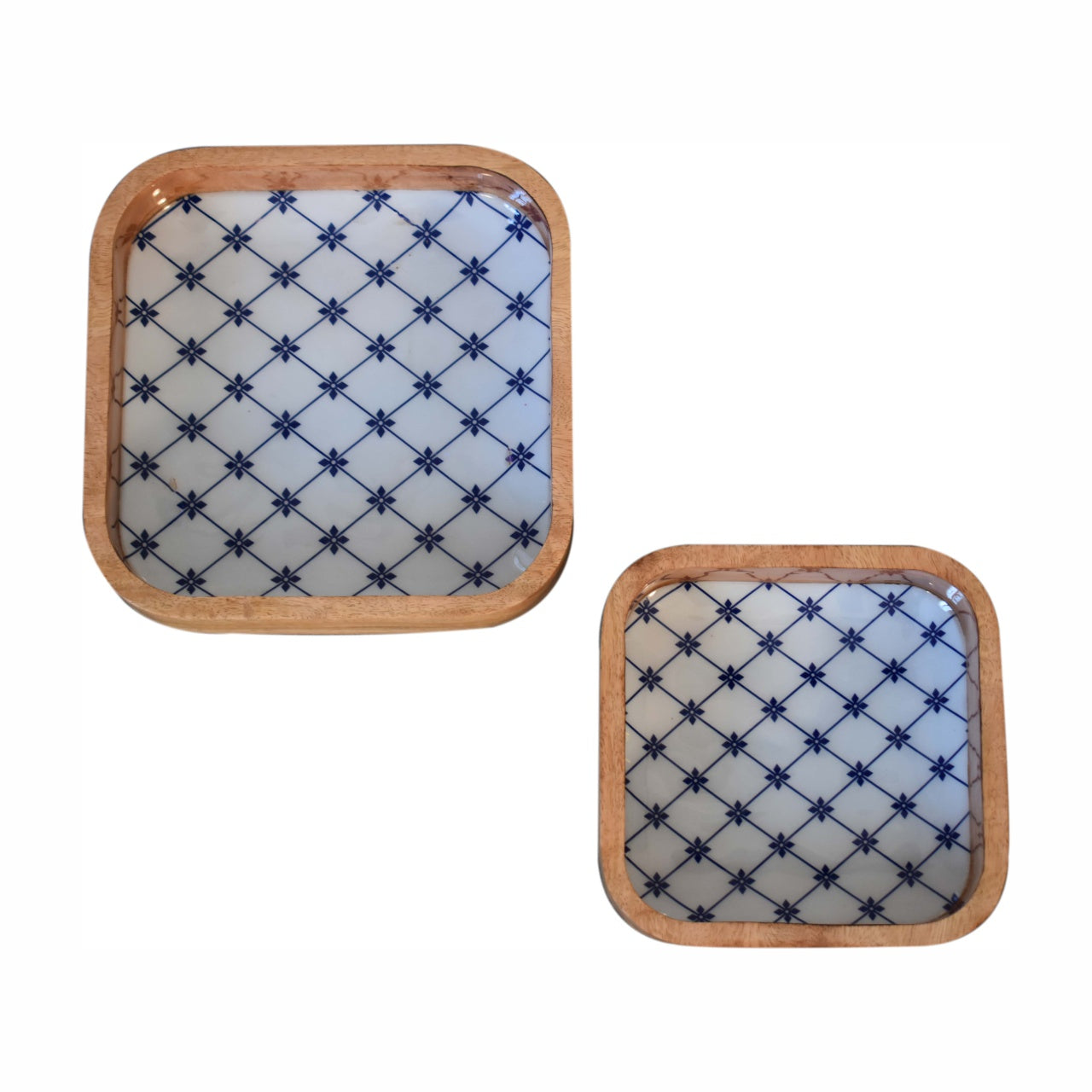 Blue and White Square Bowl Set of 2 - Red Ross Retail-Furniture Specialists 