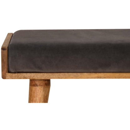 Grey Velvet Tray Style Grey Footstool - Red Ross Retail-Furniture Specialists 