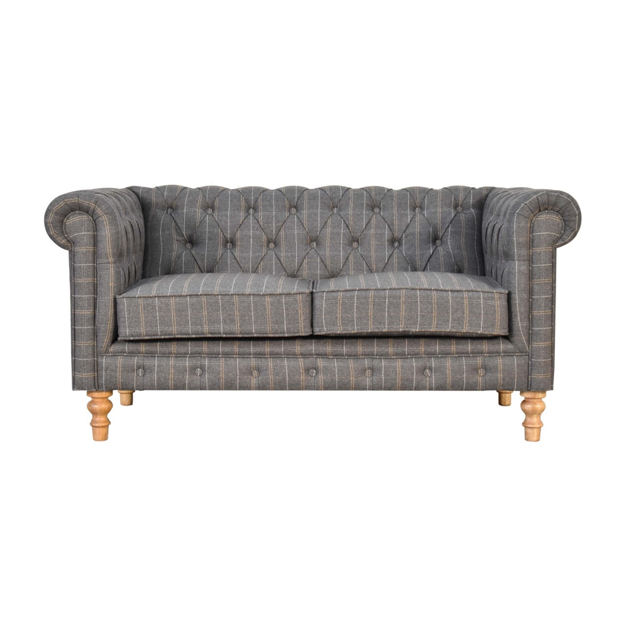 Pewter Tweed Chesterfield 2 Seater Sofa - Red Ross Retail-Furniture Specialists 