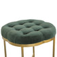 Clover Emerald Green Cotton Velvet Footstool - Red Ross Retail-Furniture Specialists 