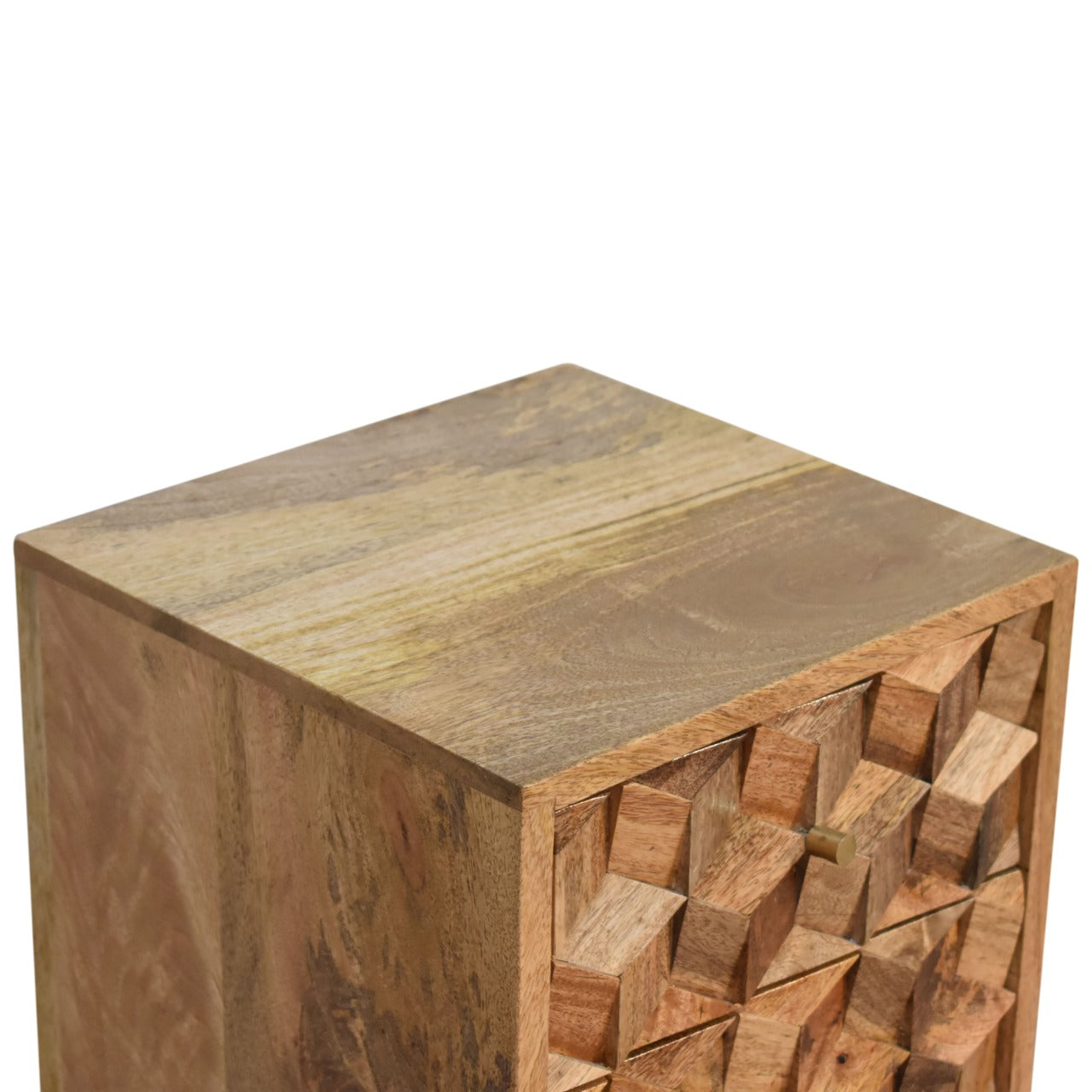Mini Cube Carved 2 Drawer Bedside - Red Ross Retail-Furniture Specialists 
