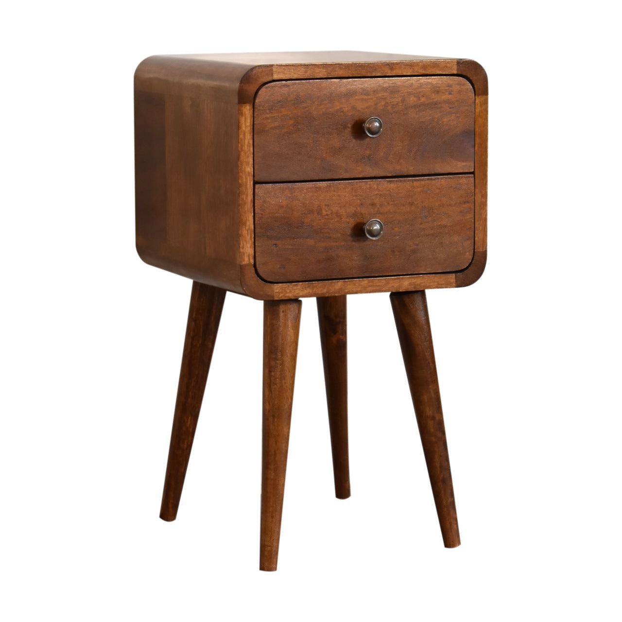 Mini Chestnut Curved Bedside - Red Ross Retail-Furniture Specialists 