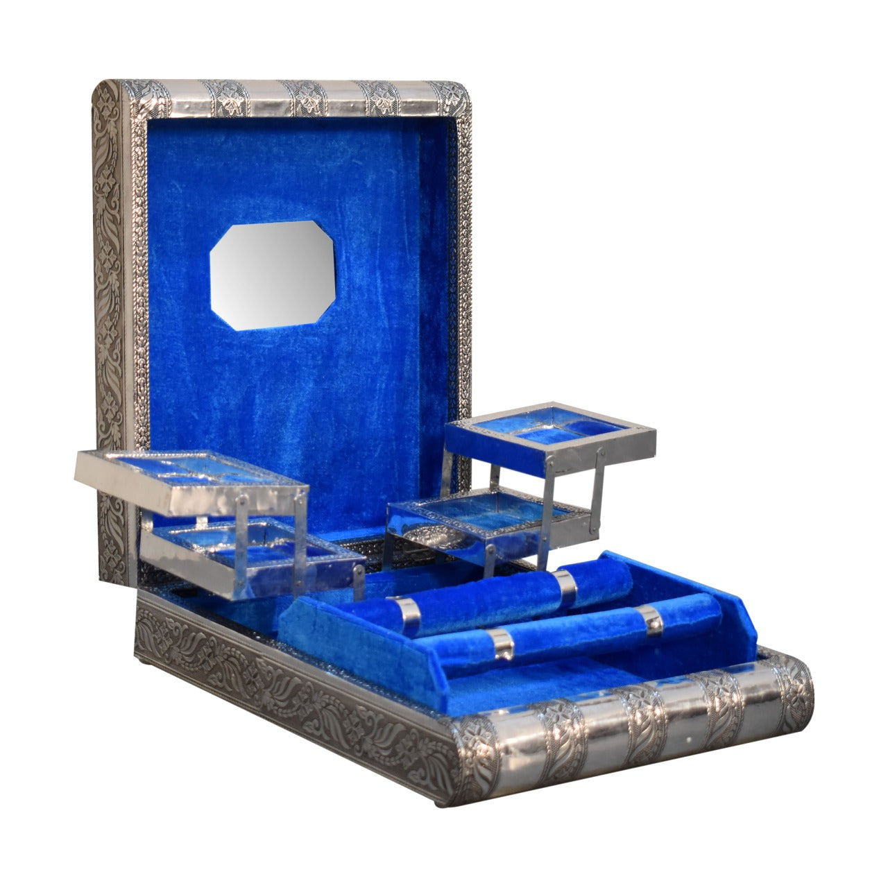 Royal Blue Double Jewellery Box - Red Ross Retail-Furniture Specialists 