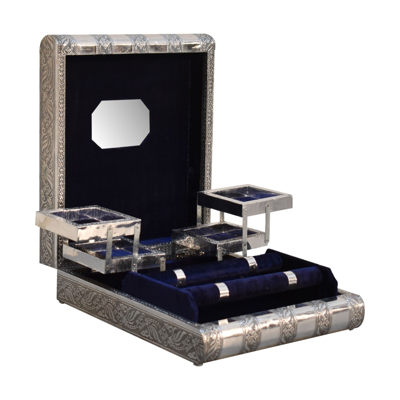 Navy Double Jewellery Box - Red Ross Retail-Furniture Specialists 