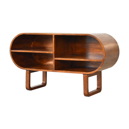 Chestnut Open Circular Media Unit - Red Ross Retail-Furniture Specialists 