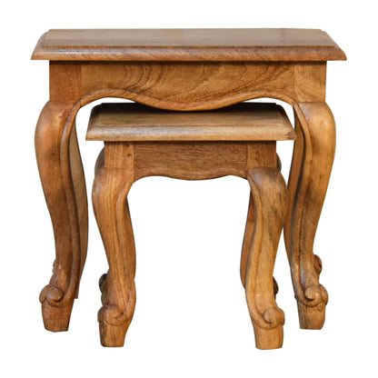 Oak-ish French Style Stool Set - Red Ross Retail-Furniture Specialists 