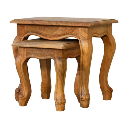Oak-ish French Style Stool Set - Red Ross Retail-Furniture Specialists 