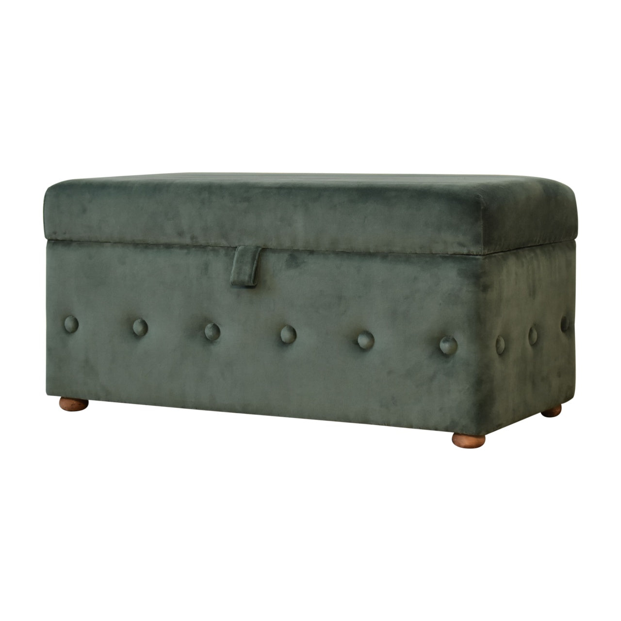 Emerald Green Lid-up Cotton Velvet Ottoman - Red Ross Retail-Furniture Specialists 