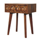Chestnut Cubed Brass Inlay Bedside - Red Ross Retail-Furniture Specialists 