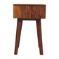 Chestnut Cubed Brass Inlay Bedside - Red Ross Retail-Furniture Specialists 