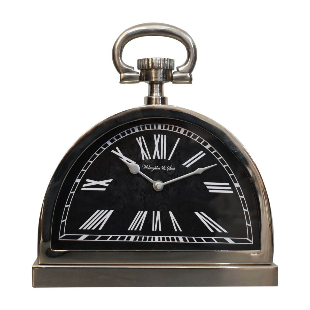 Black and Chrome Table Clock - Red Ross Retail-Furniture Specialists 