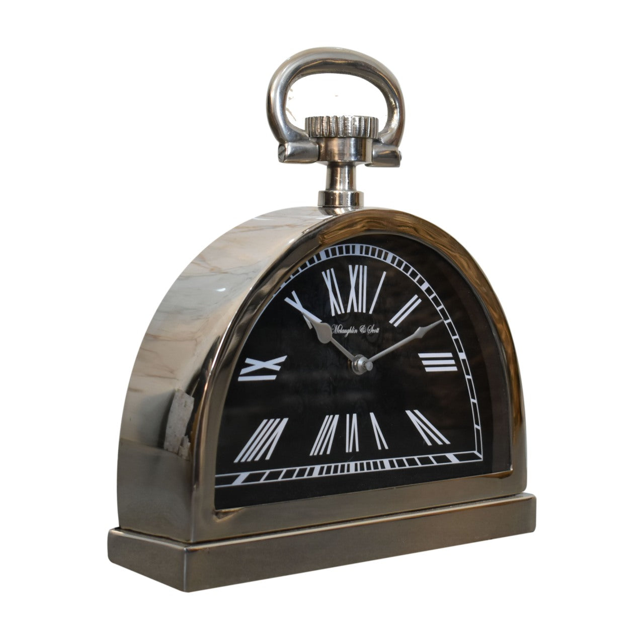 Black and Chrome Table Clock - Red Ross Retail-Furniture Specialists 