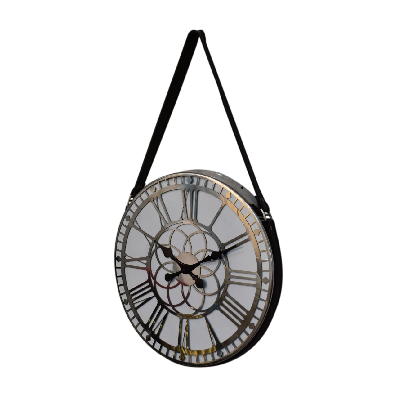 White and Chrome Hanging Wall Clock - Red Ross Retail-Furniture Specialists 