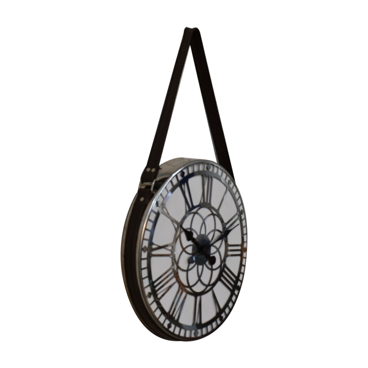 White and Chrome Hanging Wall Clock - Red Ross Retail-Furniture Specialists 