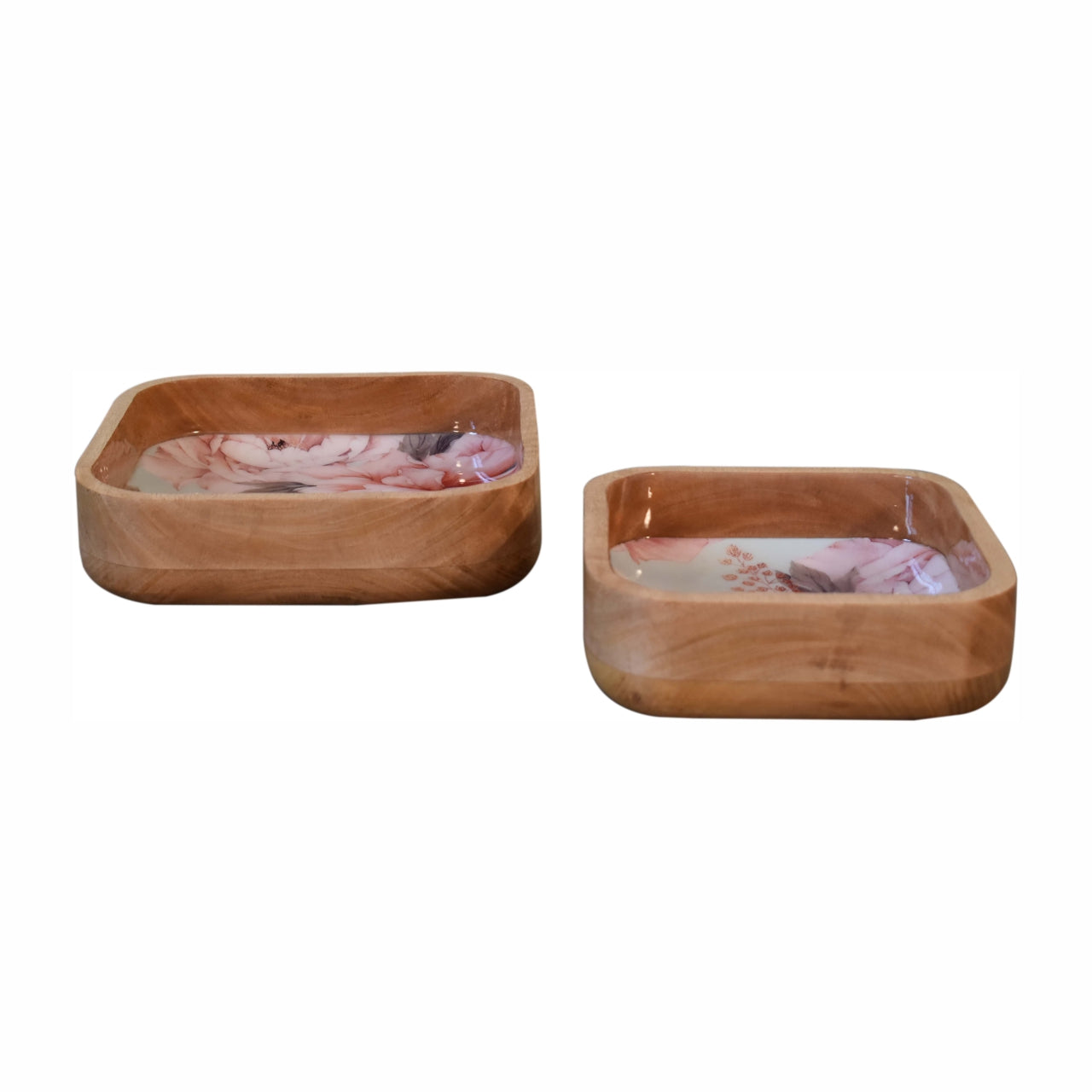 Pink Floral Square Bowl Set of 2 - Red Ross Retail-Furniture Specialists 