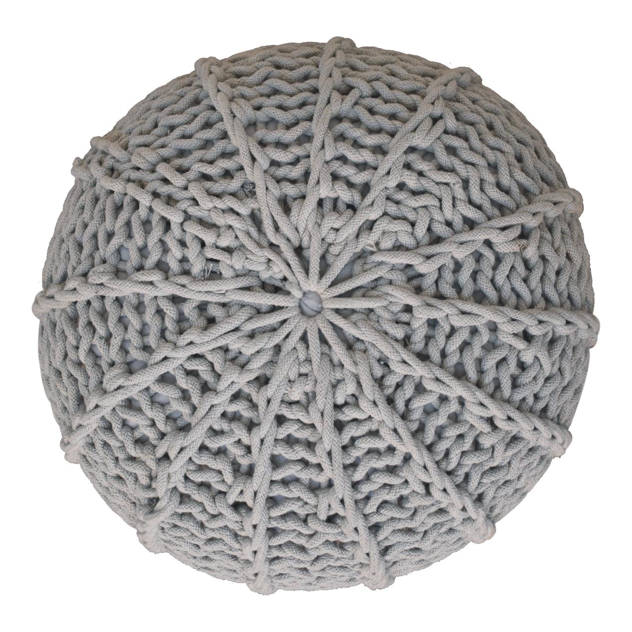 Grey Cable Pouffe - Red Ross Retail-Furniture Specialists 