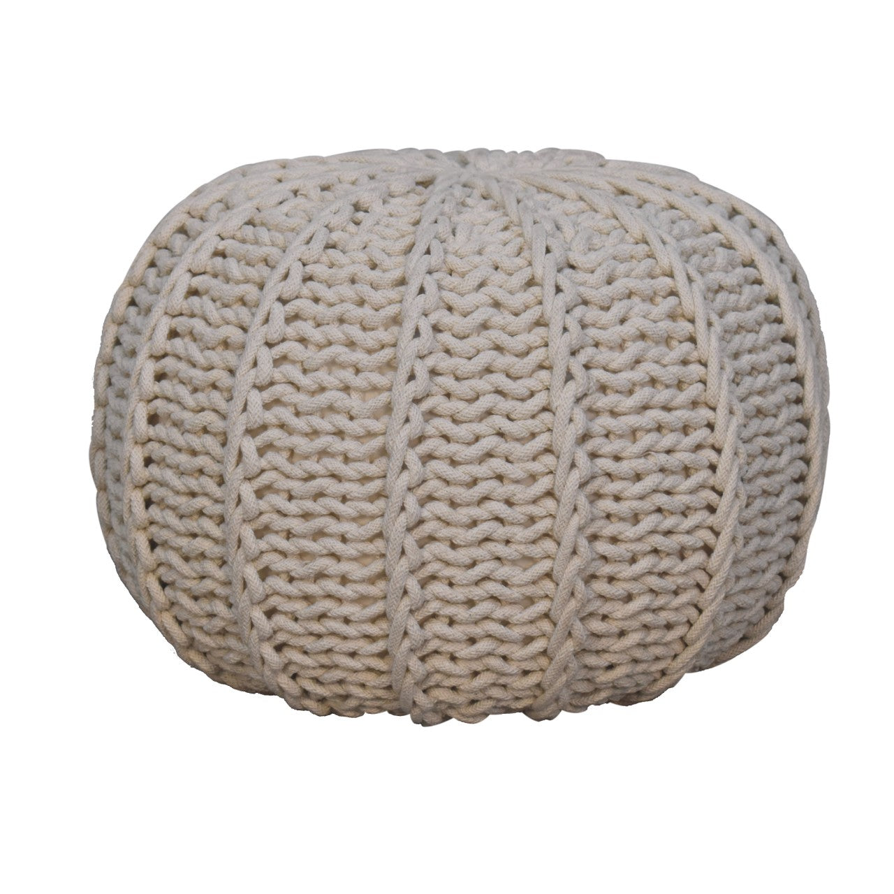 Cream Cable Pouffe - Red Ross Retail-Furniture Specialists 