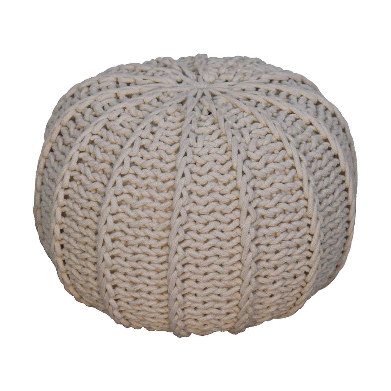 Cream Cable Pouffe - Red Ross Retail-Furniture Specialists 