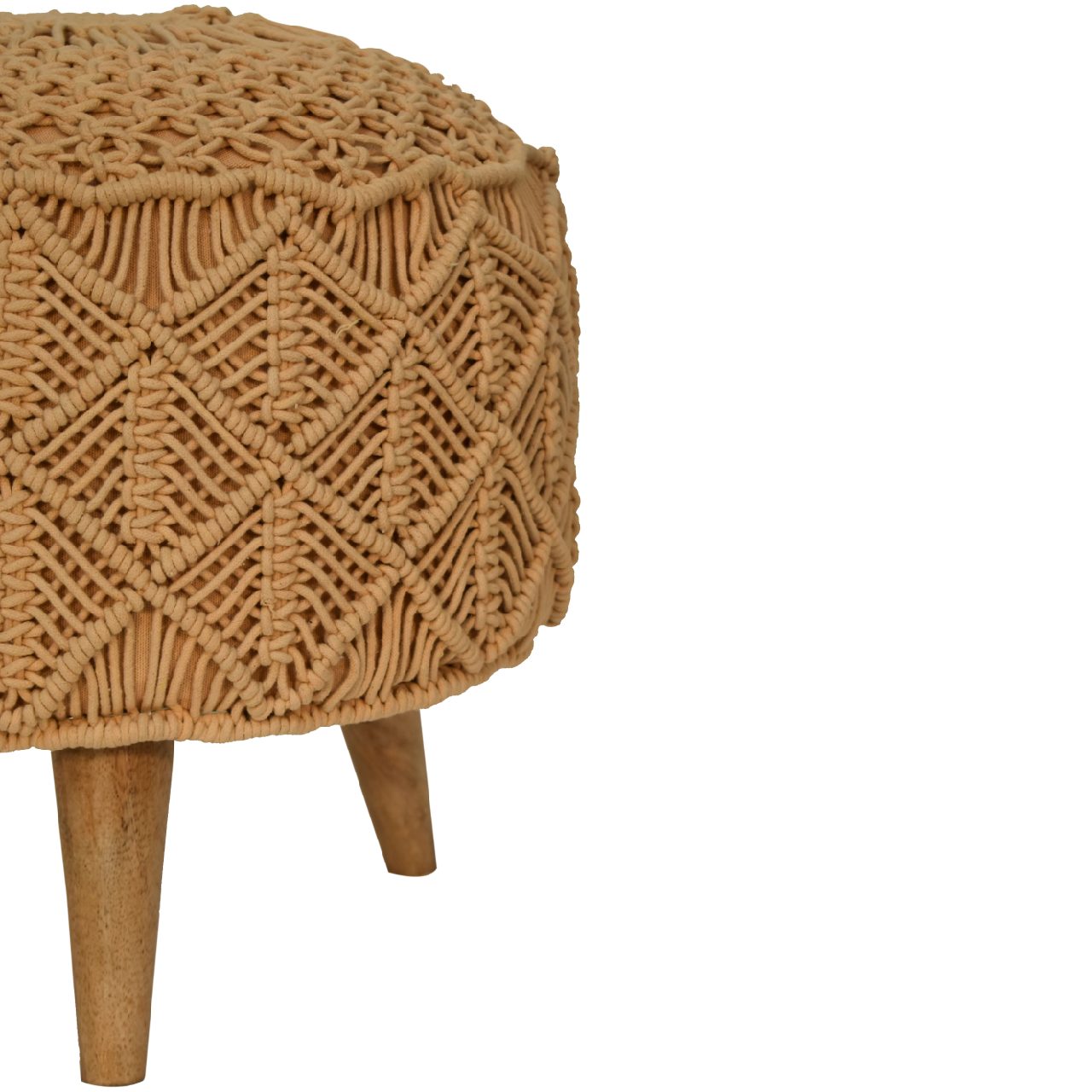 Crotchet Mustard Footstool - Red Ross Retail-Furniture Specialists 