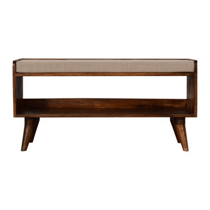 Nordic Chestnut Finish Storage Bench with Seat Pad - Red Ross Retail-Furniture Specialists 