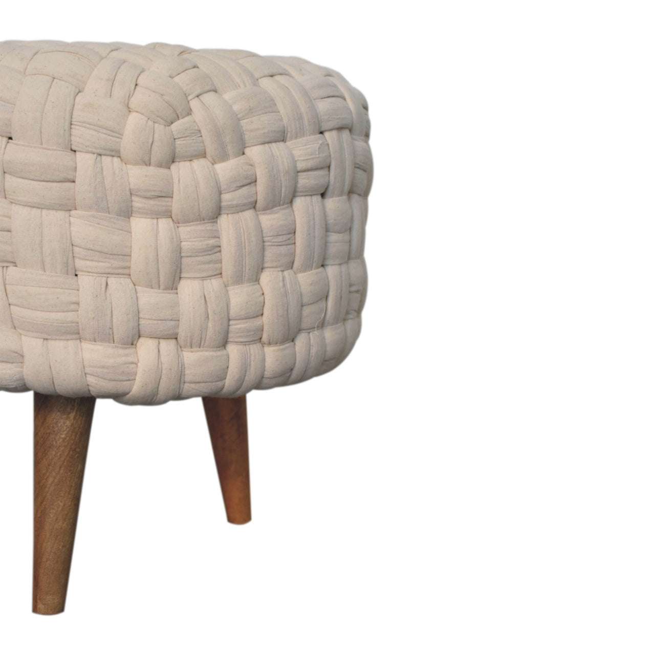 White Tube Footstool - Red Ross Retail-Furniture Specialists 