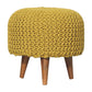 Keeva Mustard Round Footstool - Red Ross Retail-Furniture Specialists 