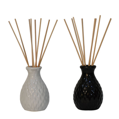 Black and White Vase Reed Diffuser Set (Lemon Grass & Ocean Breeze) - Red Ross Retail-Furniture Specialists 
