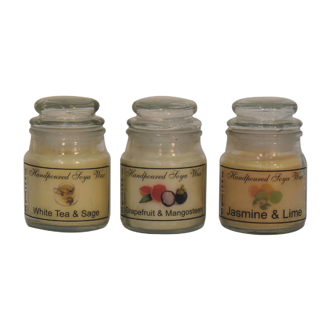 Hourglass Candle Set of 3 (White Tea & Sage, Grapefruit & Mangosteen, Jasmine & Lime) - Red Ross Retail-Furniture Specialists 
