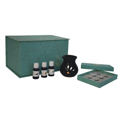 Black Cut-out Oil Burner Set (Ylang Ylang, White Lotus, Lavender) - Red Ross Retail-Furniture Specialists 