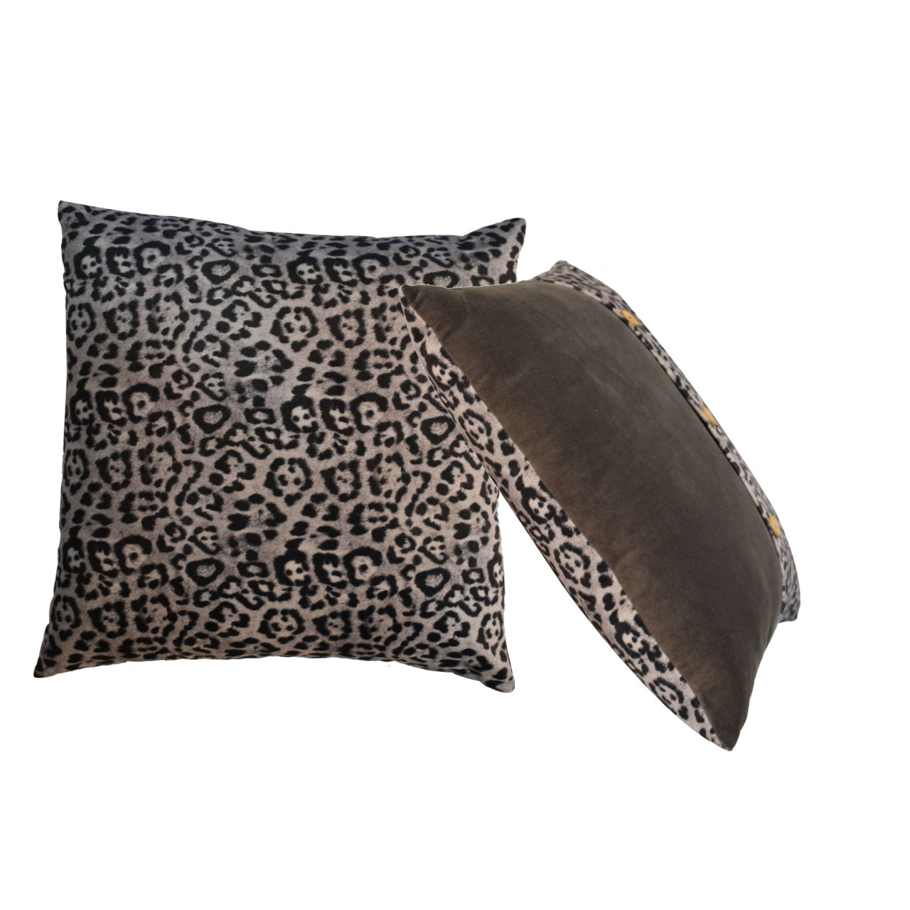 Quinn Cushion Set of 2 - White Leopard & Grey Velvet - Red Ross Retail-Furniture Specialists 