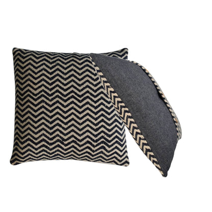 Quinn Cushion Set of 2 - Durrie & Black Tweed - Red Ross Retail-Furniture Specialists 