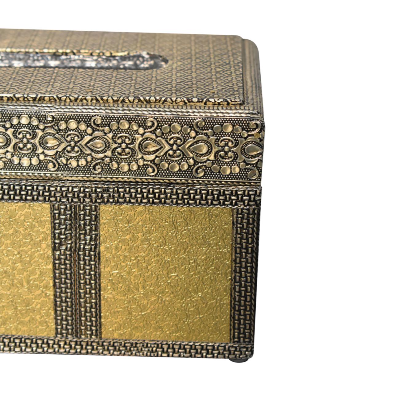 Gold Carved Brass Tissue Box - Red Ross Retail-Furniture Specialists 