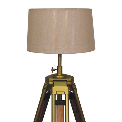 Brass Plated and Wooden Floor Lamp - Red Ross Retail-Furniture Specialists 