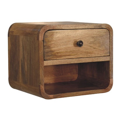 Mini Oak-ish Wall Mounted Bedside with Open Slot - Red Ross Retail-Furniture Specialists 