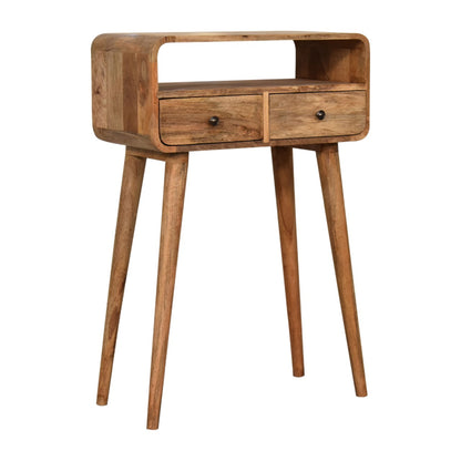Mini Curved Oak-ish Console Table - Red Ross Retail-Furniture Specialists 
