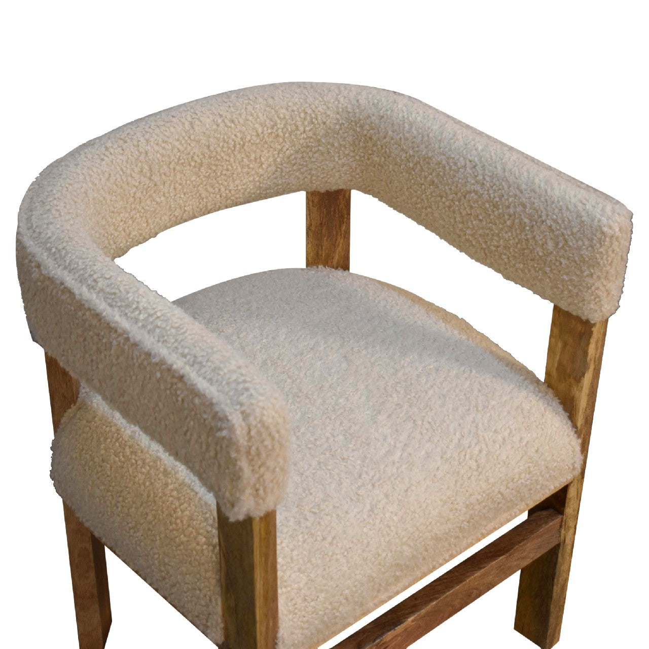 Bouclé Cream Solid Wood Chair - Red Ross Retail-Furniture Specialists 