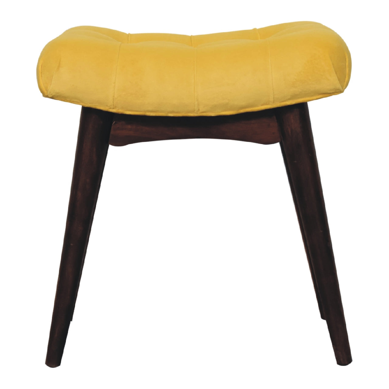 Mini Mustard Cotton Velvet Curved Bench - Red Ross Retail-Furniture Specialists 