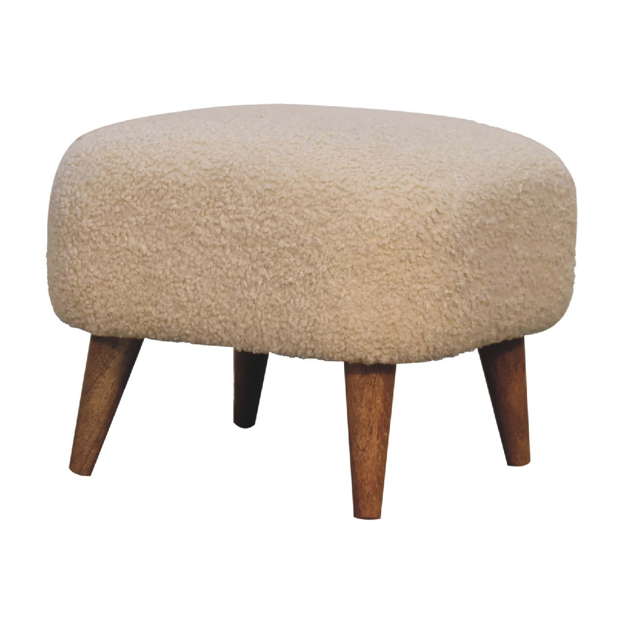 Bouclé Cream Square Footstool - Red Ross Retail-Furniture Specialists 
