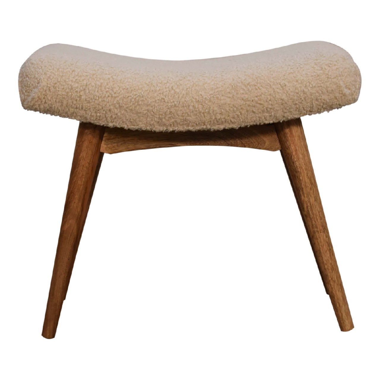 Bouclé Cream Curved Bench - Red Ross Retail-Furniture Specialists 