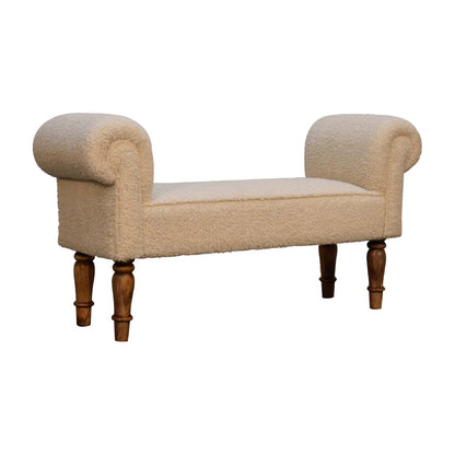 Bouclé Cream Bench - Red Ross Retail-Furniture Specialists 