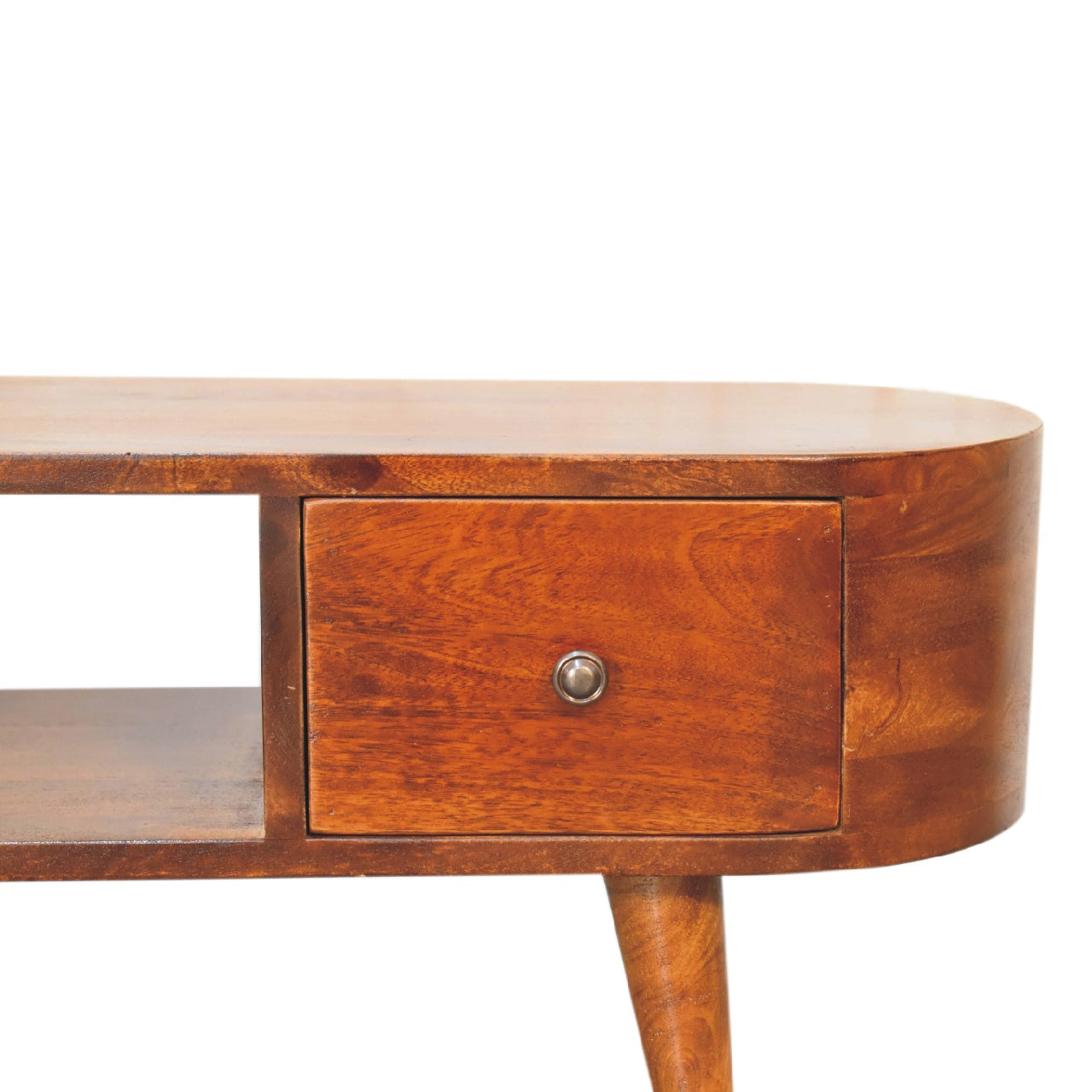 Chestnut Rounded Coffee Table with Open Slot - Red Ross Retail-Furniture Specialists 