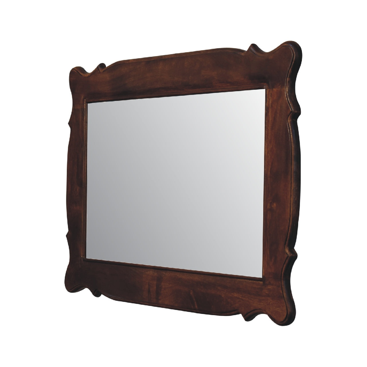 Chestnut Wooden Hand Carved Oblong Frame with Mirror - Red Ross Retail-Furniture Specialists 